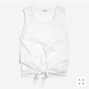 J Crew white tie front tank top